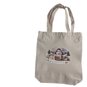 Reusable Canvas Bag Winter Holiday Christmas  Heavenly Peace